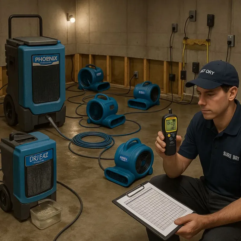 Structural Drying and Dehumidification process in Las Flores, CA